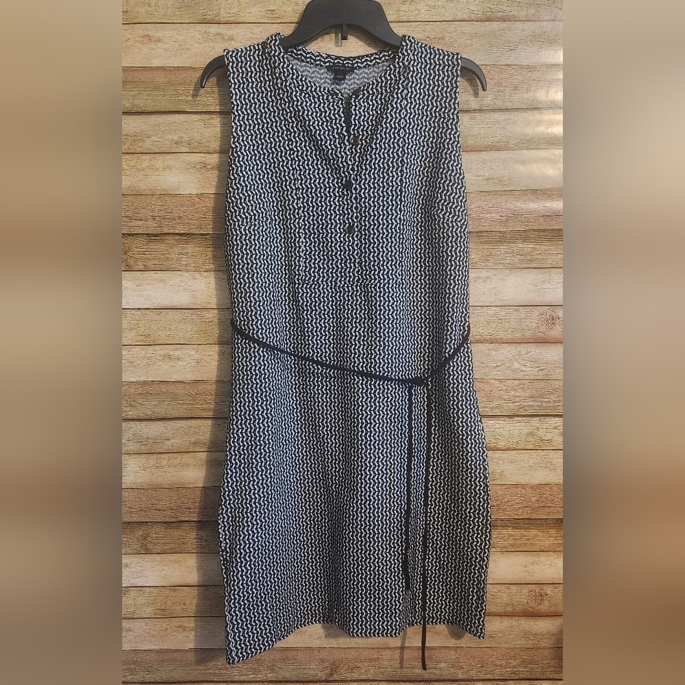 Ann Taylor Monochrome Long Sleeve Dress
